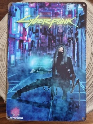 🍀 Blechschild Metallschild Gaming Cyberpunk 2077 Tin Sign