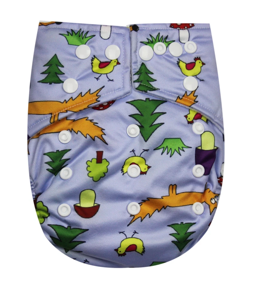 SEE DIAPERS ONE SIZE BABY CLOTH DIAPER WITH 2 INSERTS - MICROFLEECE INNER - NEW - Image 1 of 3