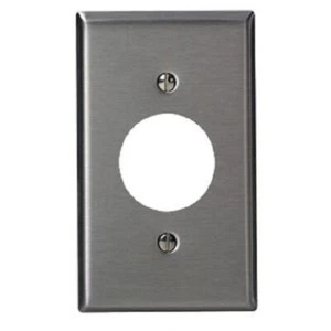 (50)-Leviton 1-Gang Stainless Steel Single Outlet Wall Plate 005-84004-40 - Picture 1 of 1