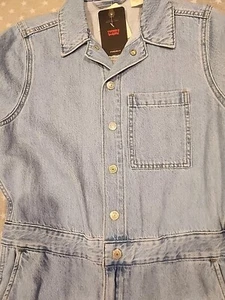 Levi's Light Wash Short Sleeve Heritage Denim Jumpsuit Size Large NWT - Picture 1 of 12