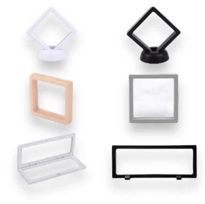 Coin Display White and Black Floating Frame - Square + Rectangle Jewellery - Image 1 of 4