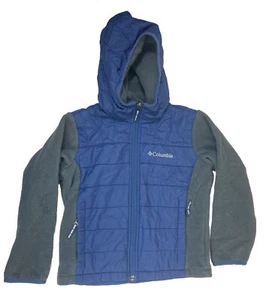 Columbia Fleece Jacket Boys XXS Blue Gray Zip Up Coat Windbreaker Kids Youth EUC - Picture 1 of 6