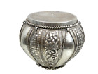 FINE CHINESE EXPORT SILVER TEA CADDY hand made in form of a DRUM China sterling