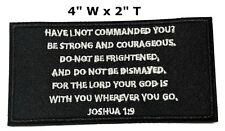 Joshua 1:9 Iron-On Patch Christian Morale Tactical Military Emblem Embroidered