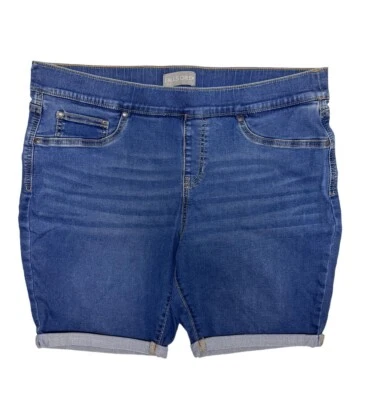 Falls Creek Mujer Plus Pull On Bermuda Corta Denim Azul Talla 16 Foto 1 de 4