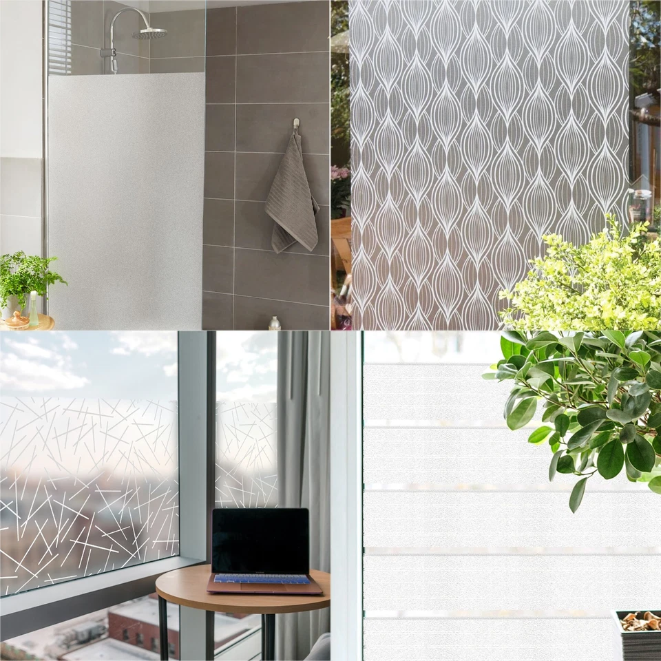 DECOMEISTER Fensterfolie Glasfolie 10,50€/m² Statisch Haftende Folie Sichtschutz UV-Schutz