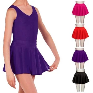 KIDS GIRLS CIRCULAR DANCE SKIRT SHORT TAP JAZZ BALLET GYMNASTICS SKATING TUTU PE - Picture 1 of 5