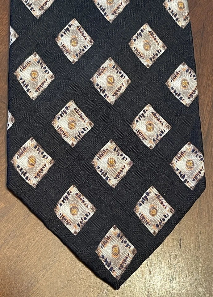 Nordstrom By J.z Richards Black Orange Hand Made 100% Silk Men’s Neck Tie Usa - Image 1 of 4