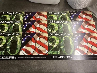 2003 A Six Consec SN 2008 Year Notes $2 UNC Notes Philadelphia District OGP - Image 1 of 4