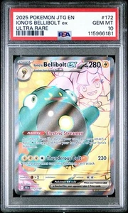2025 Pokemon Iono's Bellibolt ex Ultra Rare #172 PSA 10 Gem Mint - Picture 1 of 3