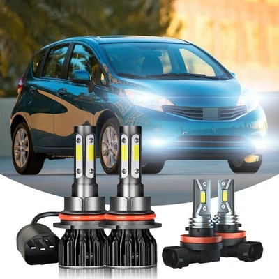 Kit combinado de 4 faros LED + bombillas antiniebla 6000 k para Nissan Versa Note 2014-2019 Foto 1 de 4