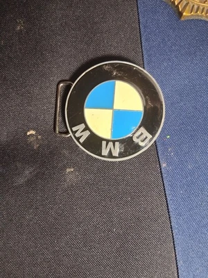 Latón macizo 1978 Baron Hebilla BMW tapa central logotipo color esmalte 2-1/2" Foto 1 de 2