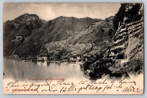 Brunnen Switzerland Postcard – Axenstrasse Lake View – Mailed to USA w/ Handwrit - Picture 1 of 2