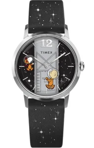 Timex x Peanuts Space Collection Hand Wound Leather Strap Ladies Watch TW2W89700 - Picture 1 of 4