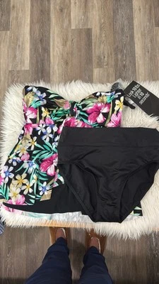 Traje de baño floral Miraclesuit para mujer 2 piezas talla 12 nuevo Foto 1 de 4