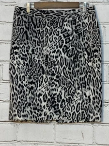 Worthington Leopard Print Pencil Skirt Women’s Size 10 Black White Animal Print - Picture 1 of 5