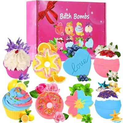 Bath Bombs,Lanwexy 8 Large Bath Bombs Set for Women.Organic Natural Handmade