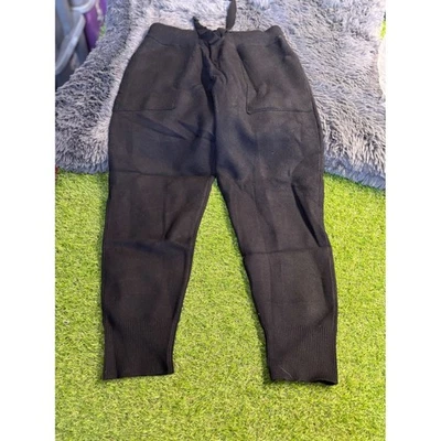 Pantalones suéter de punto Zara para mujer grandes negros prendas de punto pantalones con cordón Foto 1 de 4