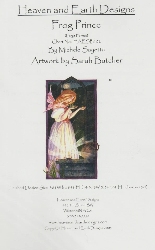 Frog Prince by Heaven and Earth Designs cross stitch pattern - Image 1 of 1