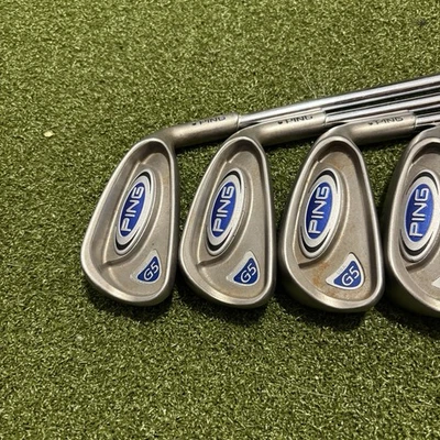 COMO NUEVO - (-3/4 más corto) - Juego de plancha PING G5 BLACK DOT 4,5,6,7,8,9,SW - Acero rígido Foto 1 de 4