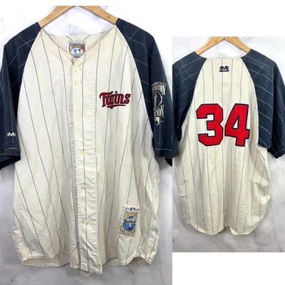 Camiseta deportiva vintage Mirage Cooperstown Collection MN Twins Kirby Puckett #34 XL retro Foto 1 de 4
