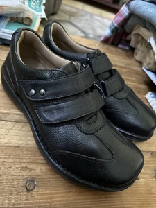 PW Minor Shoes Stockholm Loop Strap Orthopedic Diabetic Black Leather Mens 9.5M - Picture 1 of 7