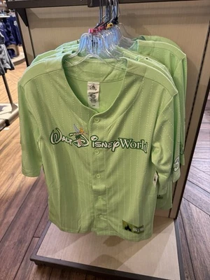 Бейсбольная футболка Disney 2025 Disneyworld Green TinkerBell Tink XS - Изображение 1 из 2