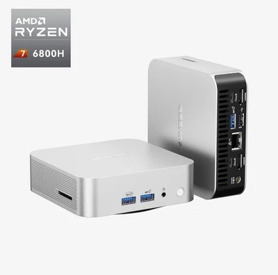 GEEKOM A6 Mini PC, AMD Ryzen 7 6800H, 32GB DDR5 RAM, 1TB SSD, Windows 11 Pro - Image 1 of 3