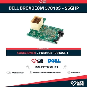 DELL BROADCOM 57810S - 55GHP -TARJETA MEZZANINE DOBLE PUERTO 10GBASE-T - Picture 1 of 6