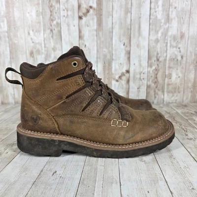 Botas de trabajo Ariat para mujer de cuero marrón con cordones estilo al tobillo 10025016 talla 9B Foto 1 de 4