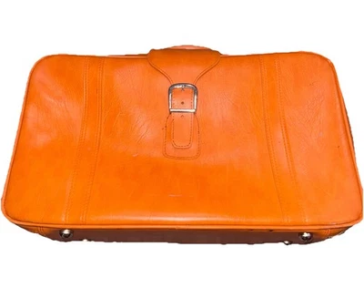 Vintage Royal Traveller Suitcase Orange Small 22”X12”X6” Luggage - Image 1 of 4