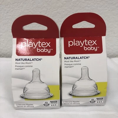 Pezón Playtex NaturaLatch, flujo medio, 2 unidades (paquete de 2) 3-6M+ 3-6 meses+ Foto 1 de 4