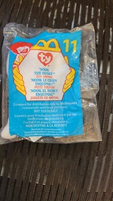 McDonalds Teenie Beanie Babies NOOK THE HUSKY 1999, na bolsa lacrada original #11 - Imagem 1 de 4