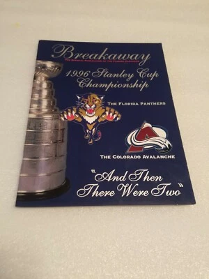 Florida Panthers vs Colorado 1996 Avalanche Stanley Cup programa de campeonato casi nuevo Foto 1 de 4
