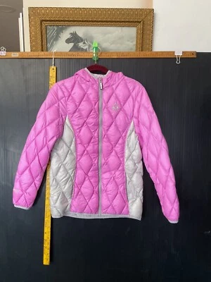 Gerry Puffer Hooded Girls Jacket L14/16 Ultra Light 90/10 Down Fill Pink - Image 1 of 4