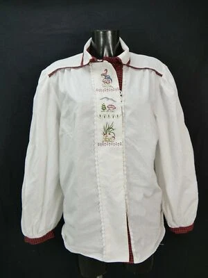 Gr.48 Trachtenbluse weiß Bluse Alpe Baumwolle mit Stickerei Spitze Besatz TB6656 - Bild 1 von 4
