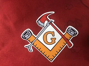 Fireman Tools Square and Compass Sticker - Picture 1 of 2