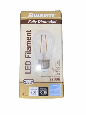 Bulbrite 776774 Fully Dimmable LED Filament Clear A19 2700K Medium Base - Image 1 of 4