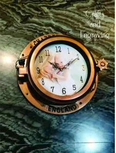 Anpassen Foto Zifferblatt Aluminium Bullauge Wanduhr mit LED Licht Wohndeko - Bild 1 von 7