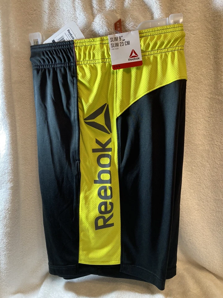 Reebok training shorts 9” inseam size 3XL black with neon green trim