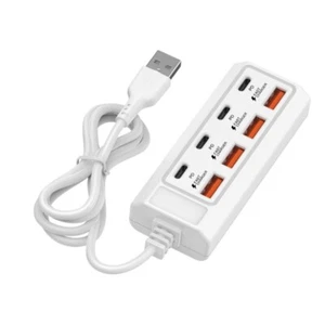 Cargador USB Multipuerto 25W Tipo C Carga Rápida 8 en 1 Cargador USB Hub Adaptador - Imagen 1 de 8