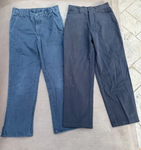 USED LOT OF 2 CLAUDIO NUCCI ARIZONA Boys School Uniform Pants NAVY BLUE Cotton - Picture 1 of 10