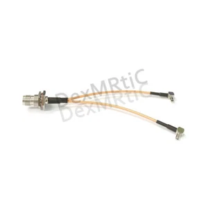 TNC female bulkhead to 2x TS9 male right angle pigtail cable RG316 15cm long - Picture 1 of 6