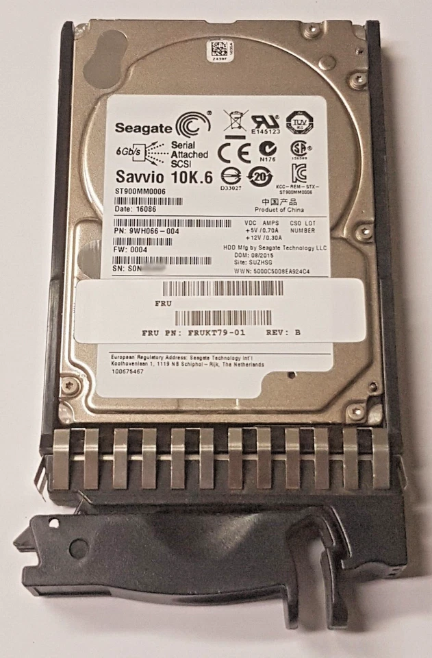 900 GB SAS Seagate Savvio 10K.6 ST900MM0006 10000rpm 64MB 2.5 Hard Drive+Caddy - Image 1 of 1