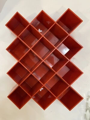 Vintage COPCO Lubge-Randel MCM Danish Style Red Honeycomb Wall Spice Rack USA - Image 1 of 3