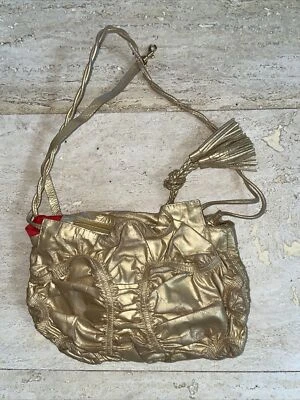 MARC & MARC BY SHARIF Cartera Dorada CUERO MONEDERO BOLSO DE MANO 9,5x5,5” Foto 1 de 4