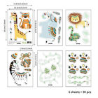 Aufkleber Dschungel Tiere Cartoon DIY Wandtattoo Sticker Tiger Giraffe Bär Zebra