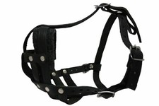 Leather Basket Muzzle Boston. Bm2 Black. 13.5" circumference 3" length. Best .