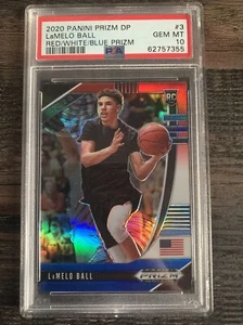 2020-21 Prizm Draft Picks LaMelo Ball Red White Blue Prizm Rookie RC #3 PSA 10 - Picture 1 of 2