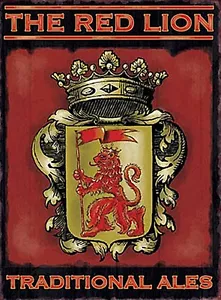 Letrero grande de acero The Red Lion Pub 400 mm x 300 mm (og) - Imagen 1 de 1